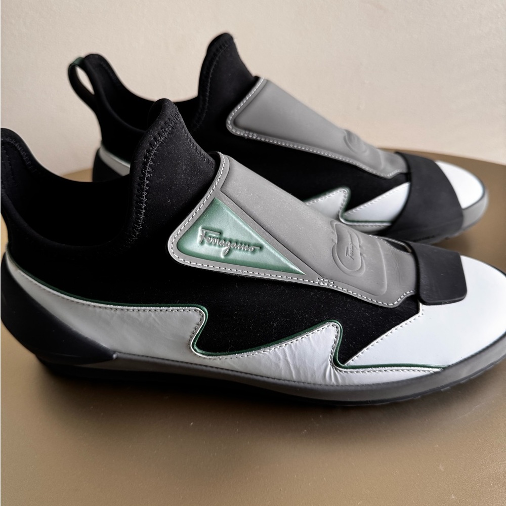 Black and Gray Slip-On Sneakers
